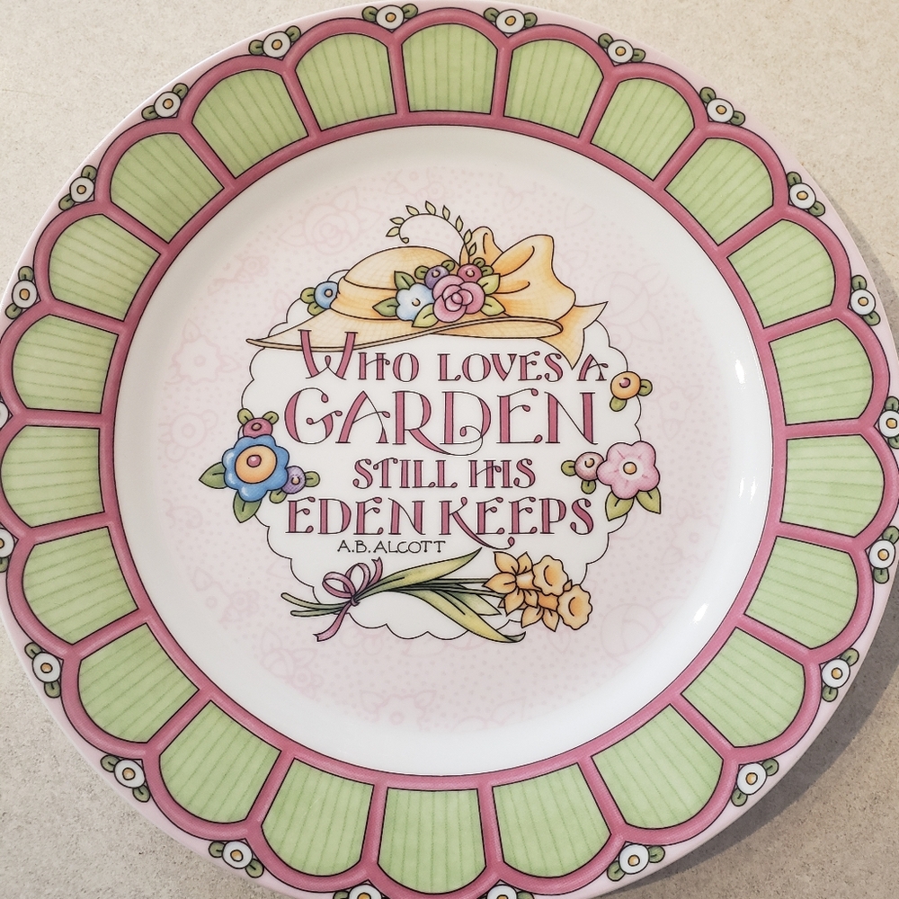 Vintage Mary Engelbreit 8" Salad Luncheon Plate Garden A.B. Alcott
